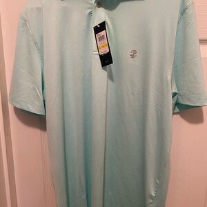 Izod Navy and Yellow Golf Polo Tag